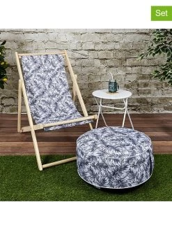 2-delige Set: Ligstoelen "Chilienne" Zwart/wit - (B)58,5 X (H)89 X (D)90 Cm