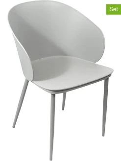4-delige Set: Eetkamerstoelen "Alison" Grijs - (B)55,5 X (H)80,5 X (D)55 Cm