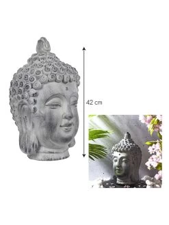 Decoratief Figuur "Boudha" Grijs - (H)42 Cm -Home Uitgebreid Winkel garden spirit decoratief figuur boudha grijs h 42 cm 3