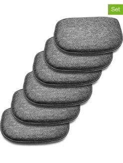 6-delige Set: Zitkussens Grijs/antraciet - (L)40 X (B)39 Cm