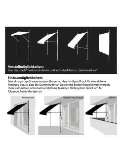 Klem-zonnescherm Antraciet - (L)250 X (B)120 Cm -Home Uitgebreid Winkel gartenfreude klem zonnescherm antraciet l 250 x b 120 cm 3