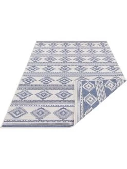 Omkeerbaar Outdoortapijt "Maple" Blauw/crème