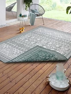 Omkeerbaar Outdoortapijt "Twin" Groen -Home Uitgebreid Winkel hanse home omkeerbaar outdoortapijt twin groen 4