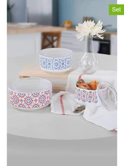 3-delige Set: Voorraadpotten Wit/meerkleurig