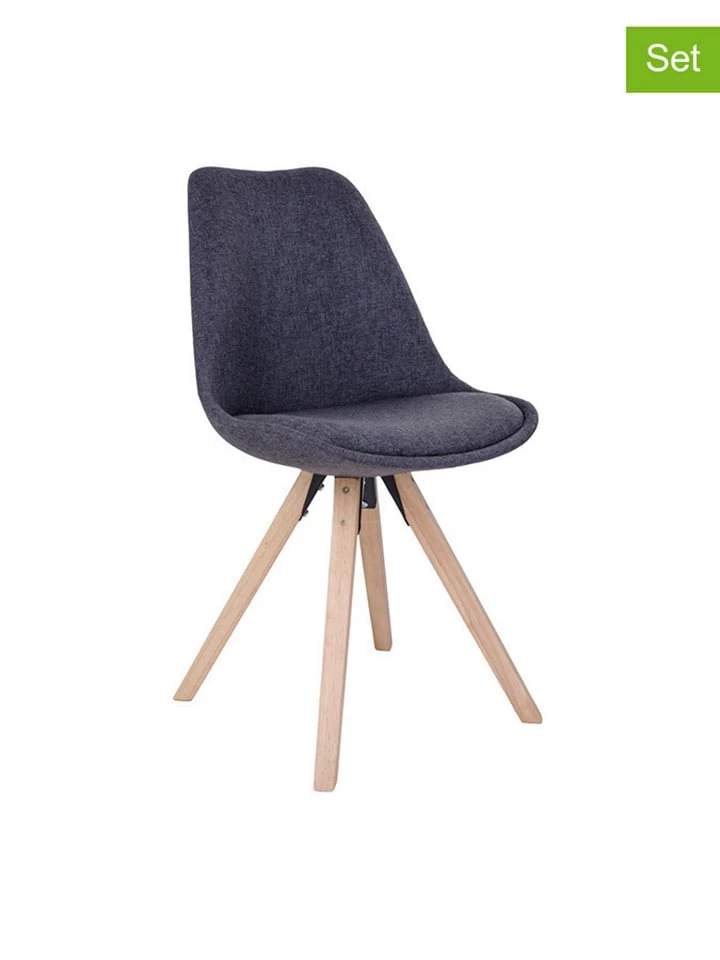 2-delige Set: Stoelen Antraciet - (B)55 X (H)86 X (D)48 Cm