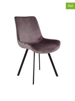 2-delige Set: Stoelen Grijs - (B)60 X (H)55 X (D)86,5 Cm