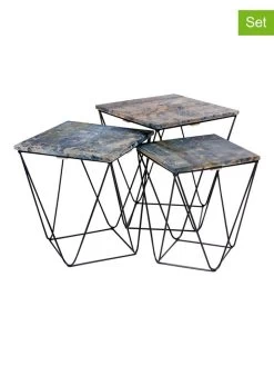 3-delige Set: Bijzettafels Blauw