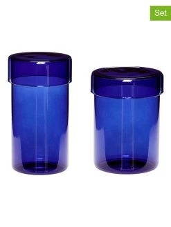 2-delige Set: Voorraadpotten "Pop" Donkerblauw