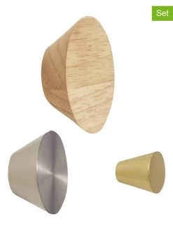 3-delige Set: Haken "Crone" Lichtbruin/zilverkleurig