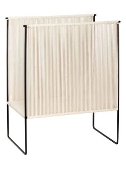 Tijdschriftenhouder "String" Zwart/crème - (B)43 X (H)50 X (D)25 Cm