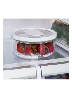 Vershoudbox "Fresh" Transparant/wit - (H)9 X Ø 18,5 Cm -Home Uitgebreid Winkel idesign vershoudbox fresh transparant wit h 9 x o 18 5 cm 2