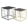 2-delige Set: Salontafels "Techno" Zwart/goudkleurig -Home Uitgebreid Winkel kare 2 delige set salontafels techno zwart goudkleurig