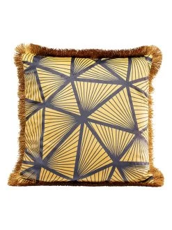 Kussen "Abstract" Geel - (L)45 X (B)45 Cm