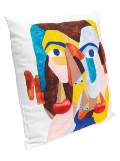 Kussen "Artistic Face" Meerkleurig - (L)45 X (B)45 Cm -Home Uitgebreid Winkel kare kussen artistic face meerkleurig l 45 x b 45 cm 1