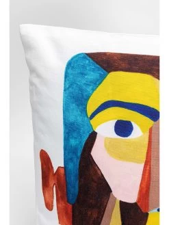 Kussen "Artistic Face" Meerkleurig - (L)45 X (B)45 Cm -Home Uitgebreid Winkel kare kussen artistic face meerkleurig l 45 x b 45 cm 2