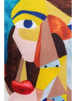 Kussen "Artistic Face" Meerkleurig - (L)45 X (B)45 Cm -Home Uitgebreid Winkel kare kussen artistic face meerkleurig l 45 x b 45 cm 3
