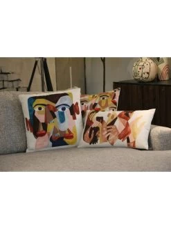 Kussen "Artistic Hands" Wit/meerkleurig - (L)50 X (B)30 Cm -Home Uitgebreid Winkel kare kussen artistic hands wit meerkleurig l 50 x b 30 cm 3