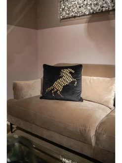 Kussen "Caballo" Zwart/lichtbruin - (L)45 X (B)45 Cm -Home Uitgebreid Winkel kare kussen caballo zwart lichtbruin l 45 x b 45 cm 3