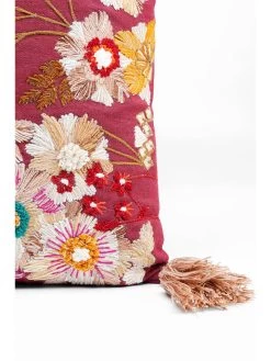 Kussen "Embroidery Blossom" Roze - (L)50 X (B)50 Cm -Home Uitgebreid Winkel kare kussen embroidery blossom roze l 50 x b 50 cm 3
