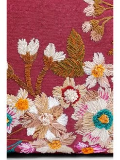 Kussen "Embroidery Blossom" Roze - (L)50 X (B)50 Cm -Home Uitgebreid Winkel kare kussen embroidery blossom roze l 50 x b 50 cm 4