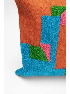 Kussen "Sevilla" Oranje/lichtblauw - (L)50 X (B)30 Cm -Home Uitgebreid Winkel kare kussen sevilla oranje lichtblauw l 50 x b 30 cm 2