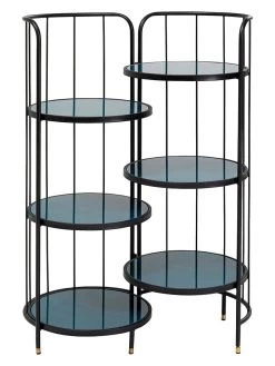 Rek "Bandeja" Zwart/blauw - (B)42,5 X (H)111 Cm