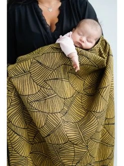 Babydeken "Leaves Lynne" Geel - (L)110 X (B)110 Cm