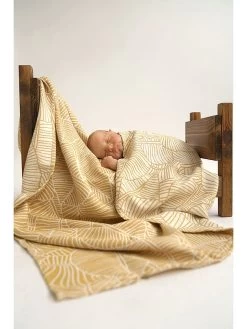 Babydeken Okergeel/wit - (L)110 X (B)110 Cm
