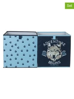 2-delige Set: Boxen Lichtblauw/donkerblauw - (B)33 X (H)33 X (D)33 Cm