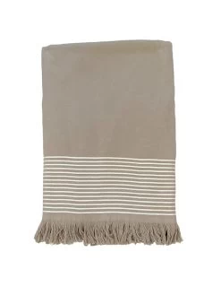 Fouta "Doublee - Paski" Beige - (L)170 X (B)90 Cm -Home Uitgebreid Winkel le comptoir de la plage fouta doublee paski beige l 170 x b 90 cm 1
