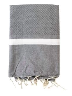 Fouta "Traditionelle - Melissa" Grijs - (L)200 X (B)200 Cm