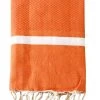 Fouta "Traditionelle - Melissa" Oranje - (L)200 X (B)200 Cm -Home Uitgebreid Winkel le comptoir de la plage fouta traditionelle melissa oranje l 200 x b 200 cm