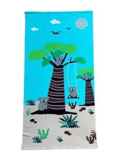 Microvezel Strandlaken "Swing" Lichtblauw - (L)140 X (B)70 Cm