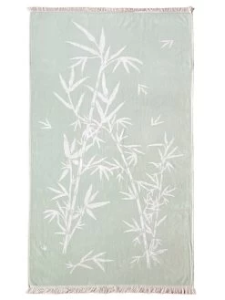 Strandlaken "Deco - Bamboo" Groen - (L)170 X (B)90 Cm -Home Uitgebreid Winkel le comptoir de la plage strandlaken deco bamboo groen l 170 x b 90 cm 4