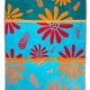 Strandlaken "Mesta - Daisies" Lichtblauw/oranje - (L)180 X (B)140 Cm -Home Uitgebreid Winkel le comptoir de la plage strandlaken mesta daisies lichtblauw oranje l 180 x b 140 cm