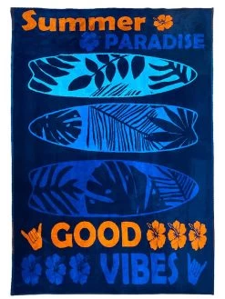 Strandlaken "Mesta - Fairyland" Donkerblauw - (L)180 X (B)140 Cm