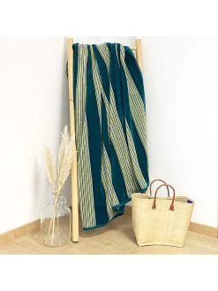 Strandlaken "Milonga - Lake" Donkergroen - (L)180 X (B)140 Cm -Home Uitgebreid Winkel le comptoir de la plage strandlaken milonga lake donkergroen l 180 x b 140 cm 1