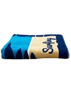 Strandlaken "Relax - Harrington" Lichtblauw/blauw - (L)180 X (B)140 Cm -Home Uitgebreid Winkel le comptoir de la plage strandlaken relax harrington lichtblauw blauw l 180 x b 140 cm 2