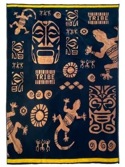 Strandlaken "Relax - Tribalta" Zwart/oranje - (L)180 X (B)140 Cm