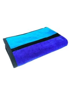 Strandlaken "Tangua - Happy" Blauw/lichtblauw - (L)180 X (B)140 Cm -Home Uitgebreid Winkel le comptoir de la plage strandlaken tangua happy blauw lichtblauw l 180 x b 140 cm 2