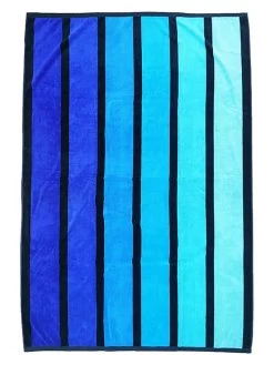 Strandlaken "Tangua - Happy" Blauw/lichtblauw - (L)180 X (B)140 Cm