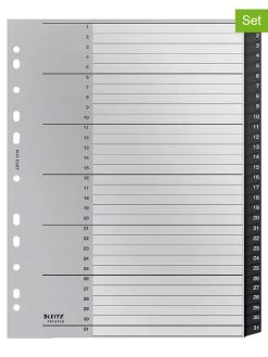 Leitz 2-delige Set: Register "Recycle - 1-31" Wit/zwart - A4