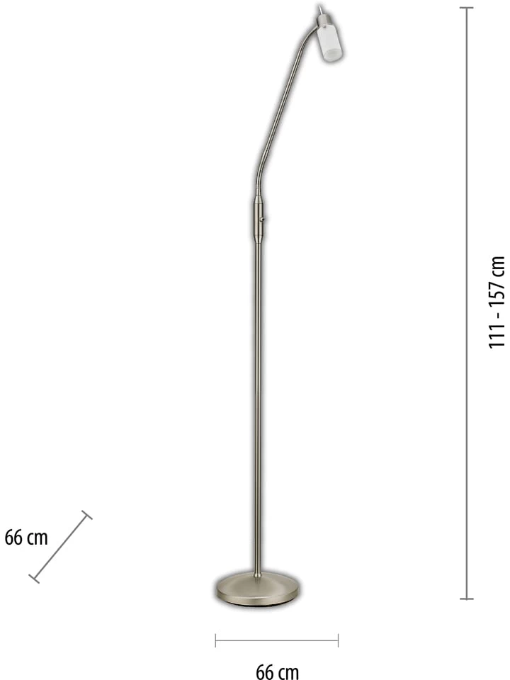 Staande Lamp Zilverkleurig - Energieklasse F (A Tot G) - (B)66 X (H)157 Cm 6 Staande Lamp Zilverkleurig - Energieklasse F (A Tot G) - (B)66 X (H)157 Cm - Afbeelding 4