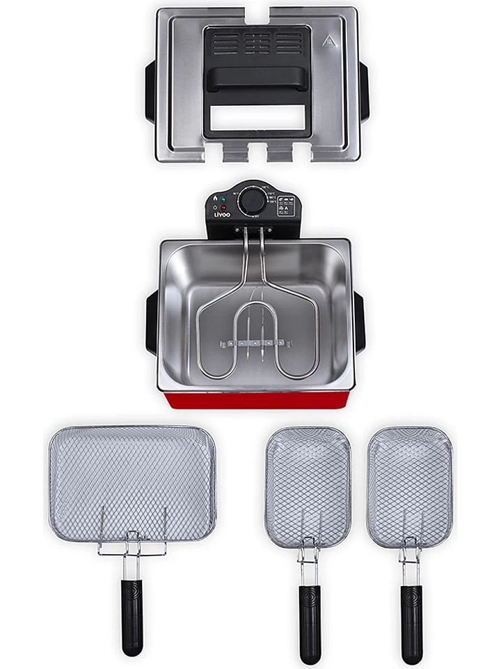 LIVOO Frituurpan Rood - (B)38 X (H)24,5 X (D)35 Cm 6 LIVOO Frituurpan Rood - (B)38 X (H)24,5 X (D)35 Cm - Afbeelding 4