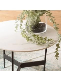 Salontafel Wit/zwart - (H)40 X Ø 50 Cm -Home Uitgebreid Winkel macabane salontafel wit zwart h 40 x o 50 cm 2