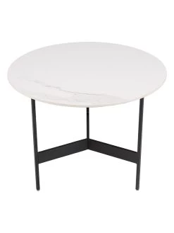 Salontafel Wit/zwart - (H)40 X Ø 50 Cm -Home Uitgebreid Winkel macabane salontafel wit zwart h 40 x o 50 cm 4