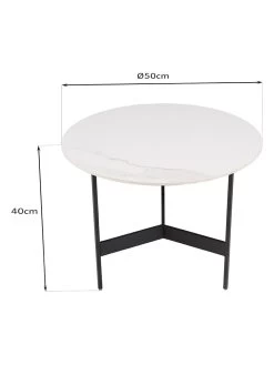 Salontafel Wit/zwart - (H)40 X Ø 50 Cm -Home Uitgebreid Winkel macabane salontafel wit zwart h 40 x o 50 cm 9