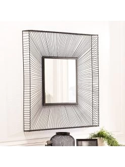 Wandspiegel "Theodore" Zwart - (B)90 X (H)90 Cm -Home Uitgebreid Winkel macabane wandspiegel theodore zwart b 90 x h 90 cm 2