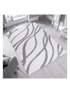 Hoogpolig Tapijt "Puffy 7757" Wit/grijs -Home Uitgebreid Winkel mioli hoogpolig tapijt puffy 7757 wit grijs 1