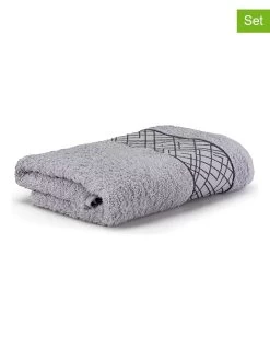 2-delige Set: Badhanddoeken "Möve For Frottana" Zilverkleurig